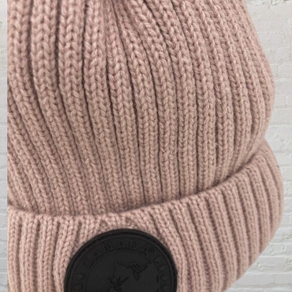 Canada Weather Gear Taupe/Pink Pom Pom Beanie Winter Hat - Picture 7 of 11
